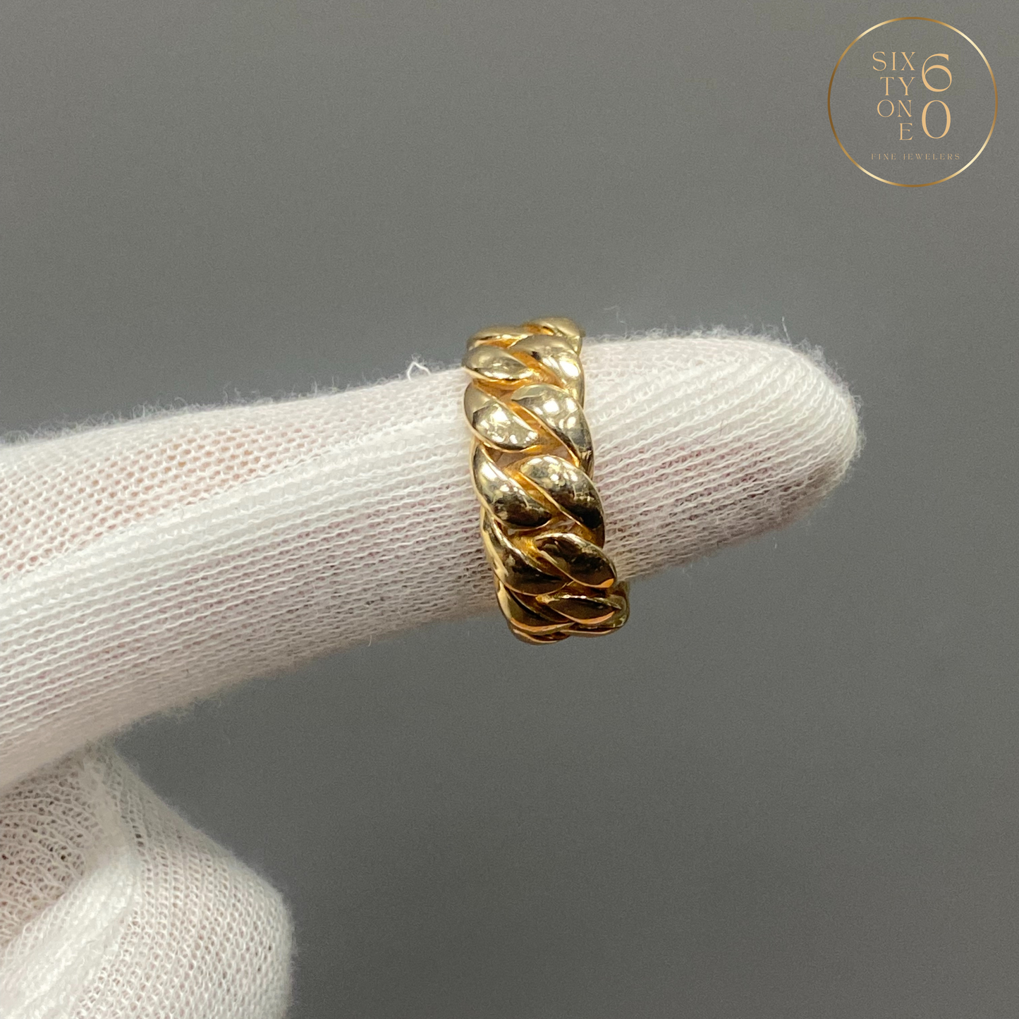 Gold Cuban Link Ring