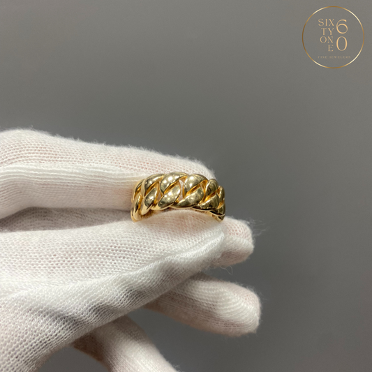 Gold Cuban Link Ring