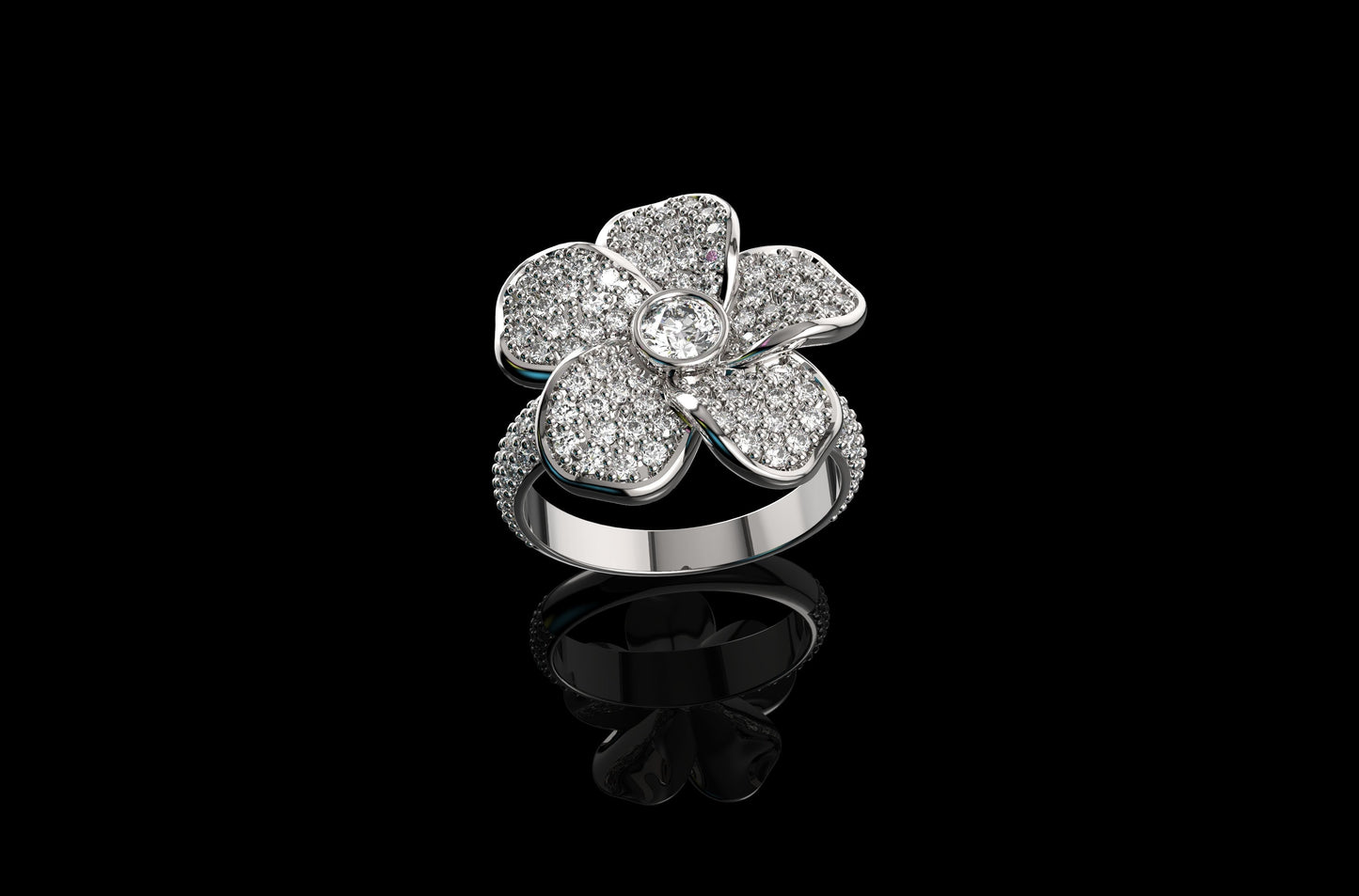 Diamond 4-Leaf Clover Ring