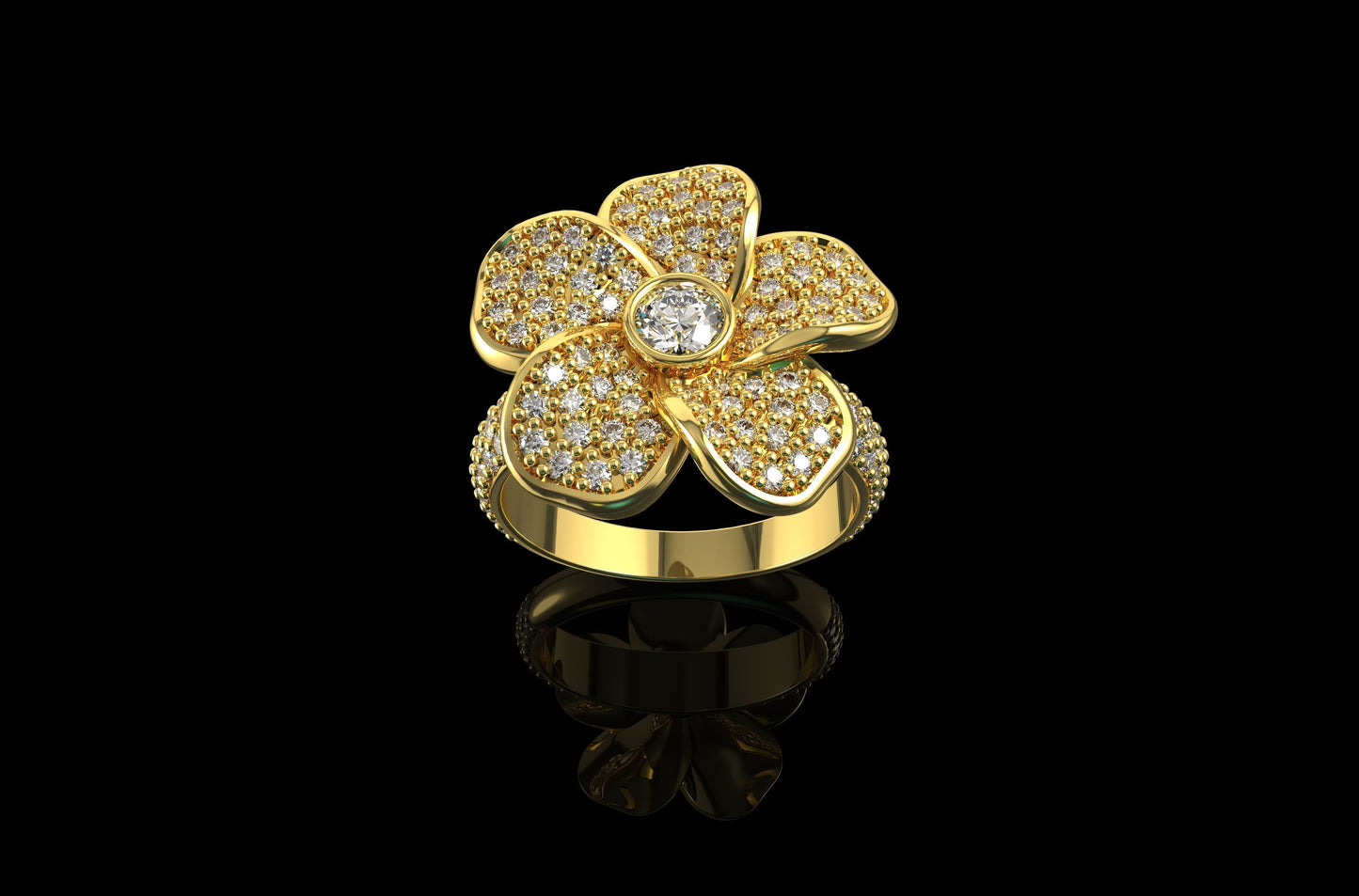 Diamond 4-Leaf Clover Ring