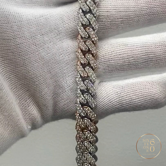 Two-toned Diamond Cuban Link Chain